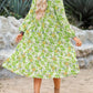 Women's Long Sleeve V Neck Bohemian Midi Dress