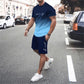 🔥Free Shipping & 50% OFF🔥😎Men's Gradient Color T-Shirt & Shorts Set