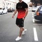 🔥Free Shipping & 50% OFF🔥😎Men's Gradient Color T-Shirt & Shorts Set