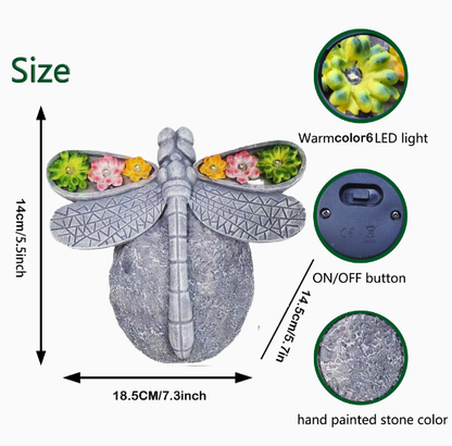 🔥Free Shipping & BUY 3 GET 1 FREE🔥Solar Dragonfly Garden Light, Resin Dragonfly Figurine with LED Lights, Waterproof Outdoor Decorative Lamp for Yard, Patio, Garden