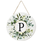 🎁Last Day Promotion 49% OFF🔥Smile Monogram Letter H Wreaths Wooden Welcome Sign, Family Last Name Initial Front Door Wall Decoration, Floral Spring Summer Porch Rustic Home Kitchen Decor