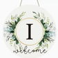🎁Last Day Promotion 49% OFF🔥Smile Monogram Letter H Wreaths Wooden Welcome Sign, Family Last Name Initial Front Door Wall Decoration, Floral Spring Summer Porch Rustic Home Kitchen Decor