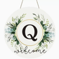 🎁Last Day Promotion 49% OFF🔥Smile Monogram Letter H Wreaths Wooden Welcome Sign, Family Last Name Initial Front Door Wall Decoration, Floral Spring Summer Porch Rustic Home Kitchen Decor