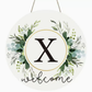 🎁Last Day Promotion 49% OFF🔥Smile Monogram Letter H Wreaths Wooden Welcome Sign, Family Last Name Initial Front Door Wall Decoration, Floral Spring Summer Porch Rustic Home Kitchen Decor
