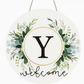 🎁Last Day Promotion 49% OFF🔥Smile Monogram Letter H Wreaths Wooden Welcome Sign, Family Last Name Initial Front Door Wall Decoration, Floral Spring Summer Porch Rustic Home Kitchen Decor