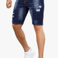 Men's Denim Short - Ripped And Dark Blue