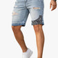 Men's Ripped Denim Short - Light Blue