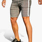 Mens Chinos Shorts - Grey Lattice