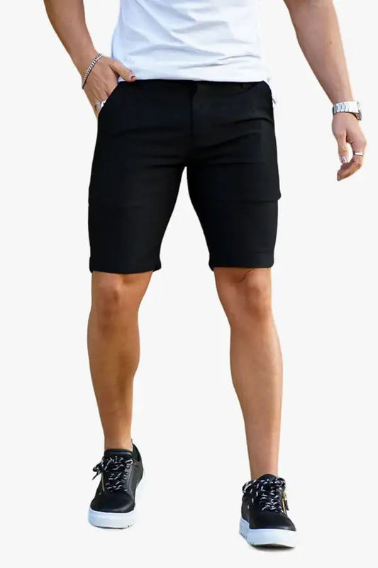 Men's Solid Color Chino Short - Black