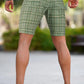 Men's Stretch Chino Short - Green With Lattice