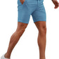Mens  Blue Stretch Chino Short