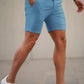Mens  Blue Stretch Chino Short