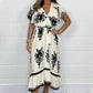 🎉Hot Sale🎉Summer Ruffle Sleeves Tie V-Neck Dress