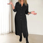 Long Sleeve Lapel Dress with Buttons