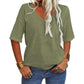 🔥Last Day 49% OFF🔥Women's Solid Color V-Neck T-shirt - 12 COLORS