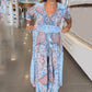 🔥Summer Hot Sales - 49% OFF🔥Women’s Elegant Floral Drawstring Long Dress