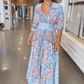🔥Summer Hot Sales - 49% OFF🔥Women’s Elegant Floral Drawstring Long Dress