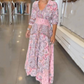 🔥Summer Hot Sales - 49% OFF🔥Women’s Elegant Floral Drawstring Long Dress