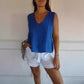 Sleeveless V-Neck Back Tie Top