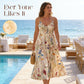 ❤️Free Shipping🚀Plus Size Floral Print Spaghetti Strap Midi Dress