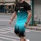 🔥Free Shipping & 50% OFF🔥😎Men's Gradient Color T-Shirt & Shorts Set