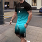🔥Free Shipping & 50% OFF🔥😎Men's Gradient Color T-Shirt & Shorts Set