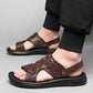 👞Free Shipping & 50% OFF🌿 Dual-Use Hollow Breathable Men’s Cowhide Sandals – Indoor/Outdoor, Cushioned Sole & Perfect for Summer Comfort ☀️