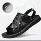 👞Free Shipping & 50% OFF🌿 Dual-Use Hollow Breathable Men’s Cowhide Sandals – Indoor/Outdoor, Cushioned Sole & Perfect for Summer Comfort ☀️