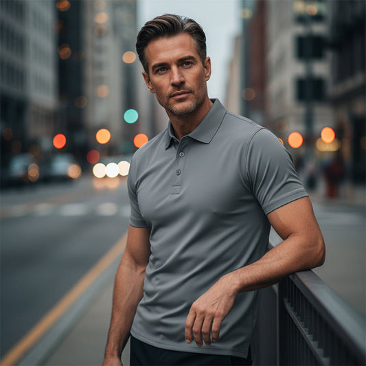 ⏰️Last Day For Free Shipping⌛️💞50K+ SOLD!👔⚡ 50% OFF! Men's Lapel Tee – Wrinkle‑free, quick‑dry fabric. Tailored fit, 5 colors. Machine washable. 🛡️🕊️