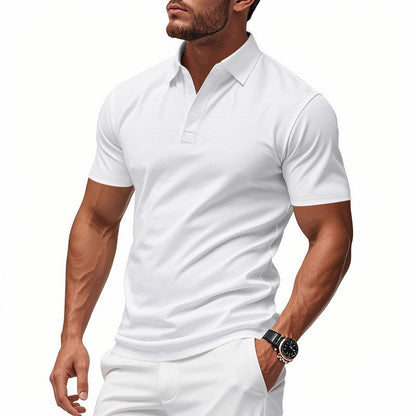 ⏰️Last Day For Free Shipping⌛️💞50K+ SOLD!👔⚡ 50% OFF! Men's Lapel Tee – Wrinkle‑free, quick‑dry fabric. Tailored fit, 5 colors. Machine washable. 🛡️🕊️