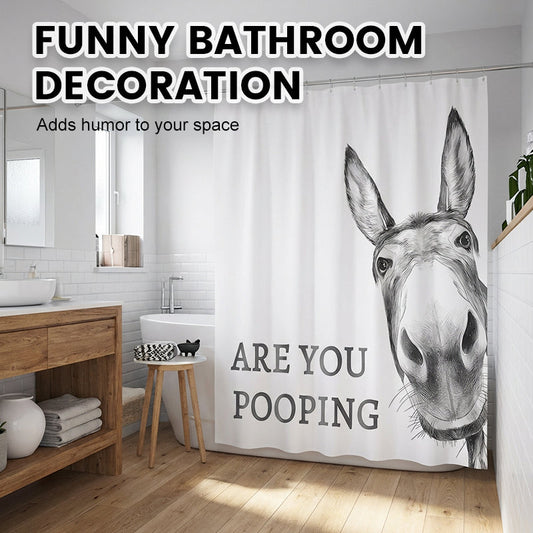 🔥Free Shipping & 50% OFF🔥Funny Donkey Shower Curtain with Hooks