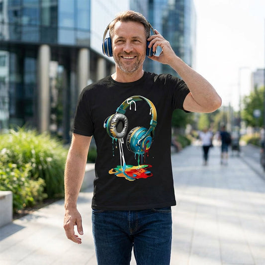 🔥Free Shipping & 50% OFF🔥Colorful Dripping Paint Headphone T-Shirt