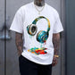 🔥Free Shipping & 50% OFF🔥Colorful Dripping Paint Headphone T-Shirt
