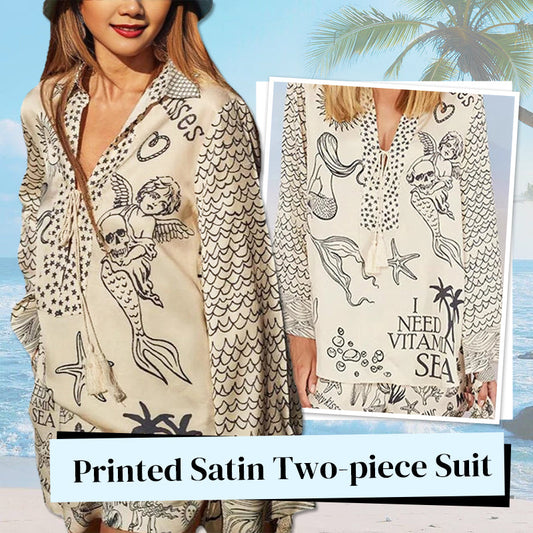 ⏰️Last Day For Free Shipping⌛️Printed Satin Two-piece Suit For Women