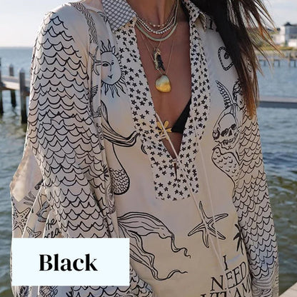 ⏰️Last Day For Free Shipping⌛️Printed Satin Two-piece Suit For Women