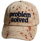 A universal everyday cap with a dark blood stain motif