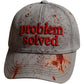A universal everyday cap with a dark blood stain motif