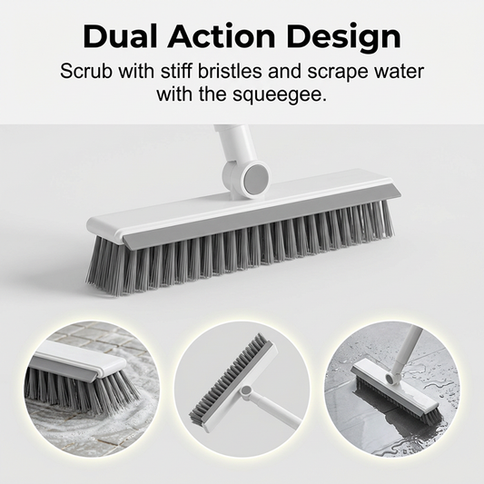 😍2026 NEW SALE-49% OFF😍2-in-1 Grout & Corner Scrubber Brush with Squeegee