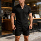 💥Last Day Special Sale 49% OFF👚Men's Jacquard T Shirt & Shorts Set